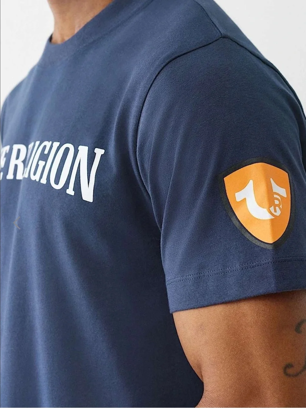 True Religion Navy Short-Sleeve Logo Tee